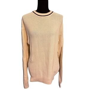 Vintage Eddie Bauer Cream Knit Sweater – Classic Crewneck Pullover – Size M